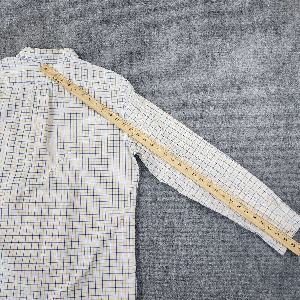 J Crew Shirt Mens Slim XL Gingham Plaid Long Sleeve Casual Button Down Preppy
